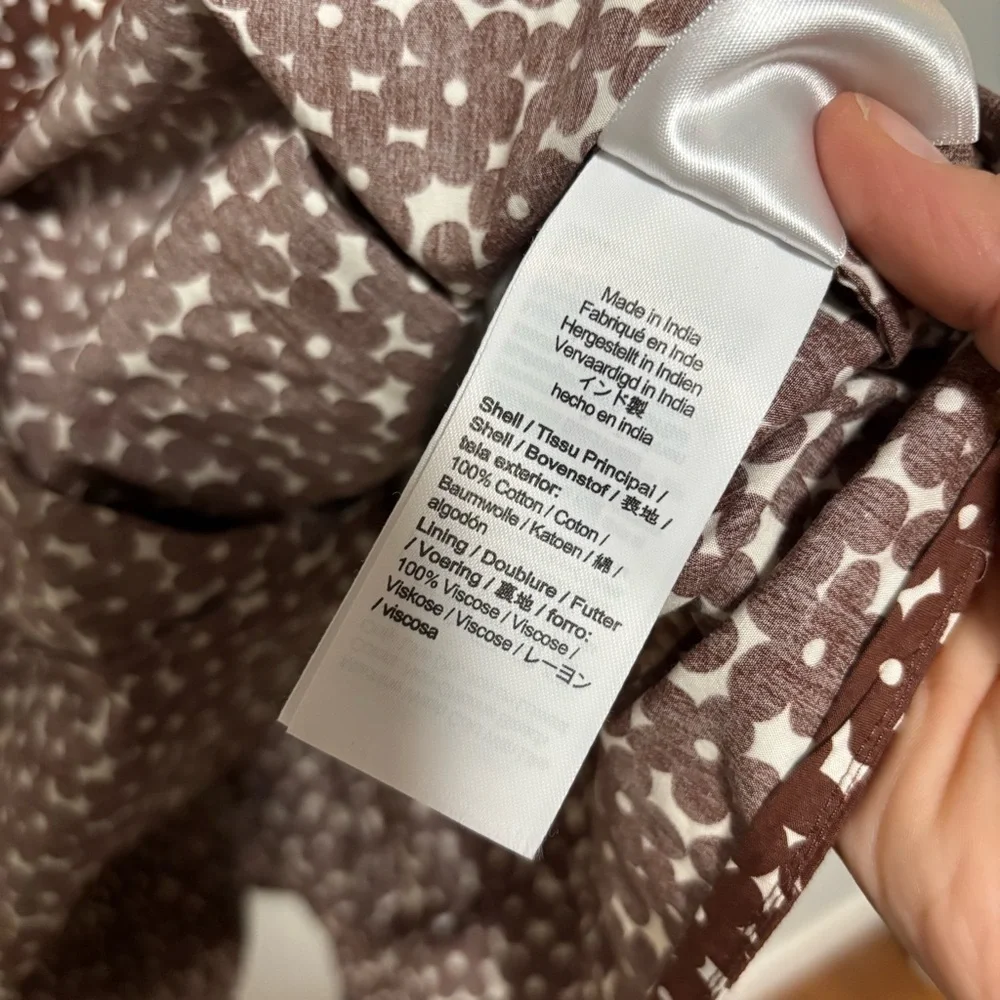 NEW J. Crew Drop Waist Cotton Poplin Mini Mocha Floral Dress